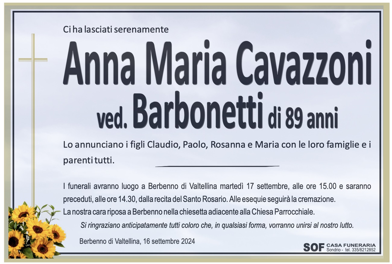 Anna Maria Cavazzoni Ved. Barbonetti