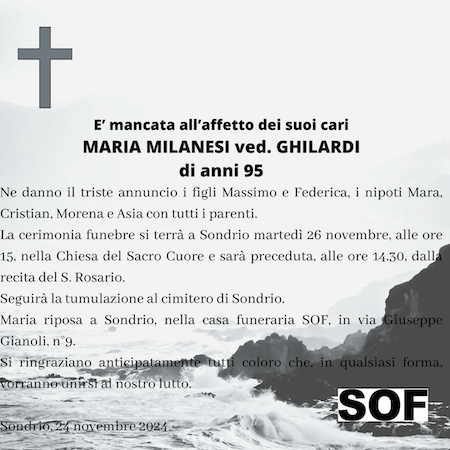 MARIA MILANESI ved. GHILARDI