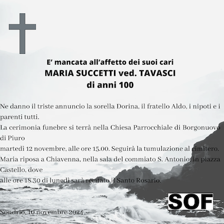 MARIA SUCCETTI ved. TAVASCI