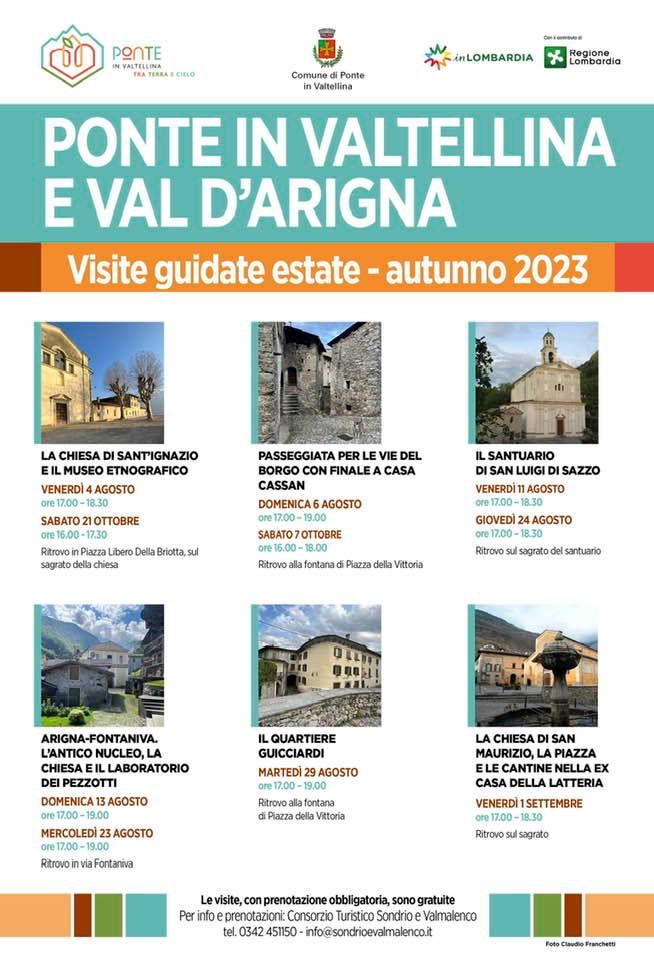 Visite guidate Ponte in Valtellina e Val D'Arigna